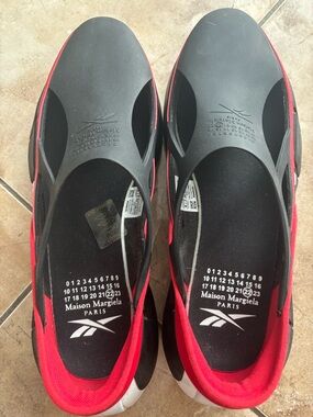 Maison MARGIELA Black and Red Slip-On Sneakers